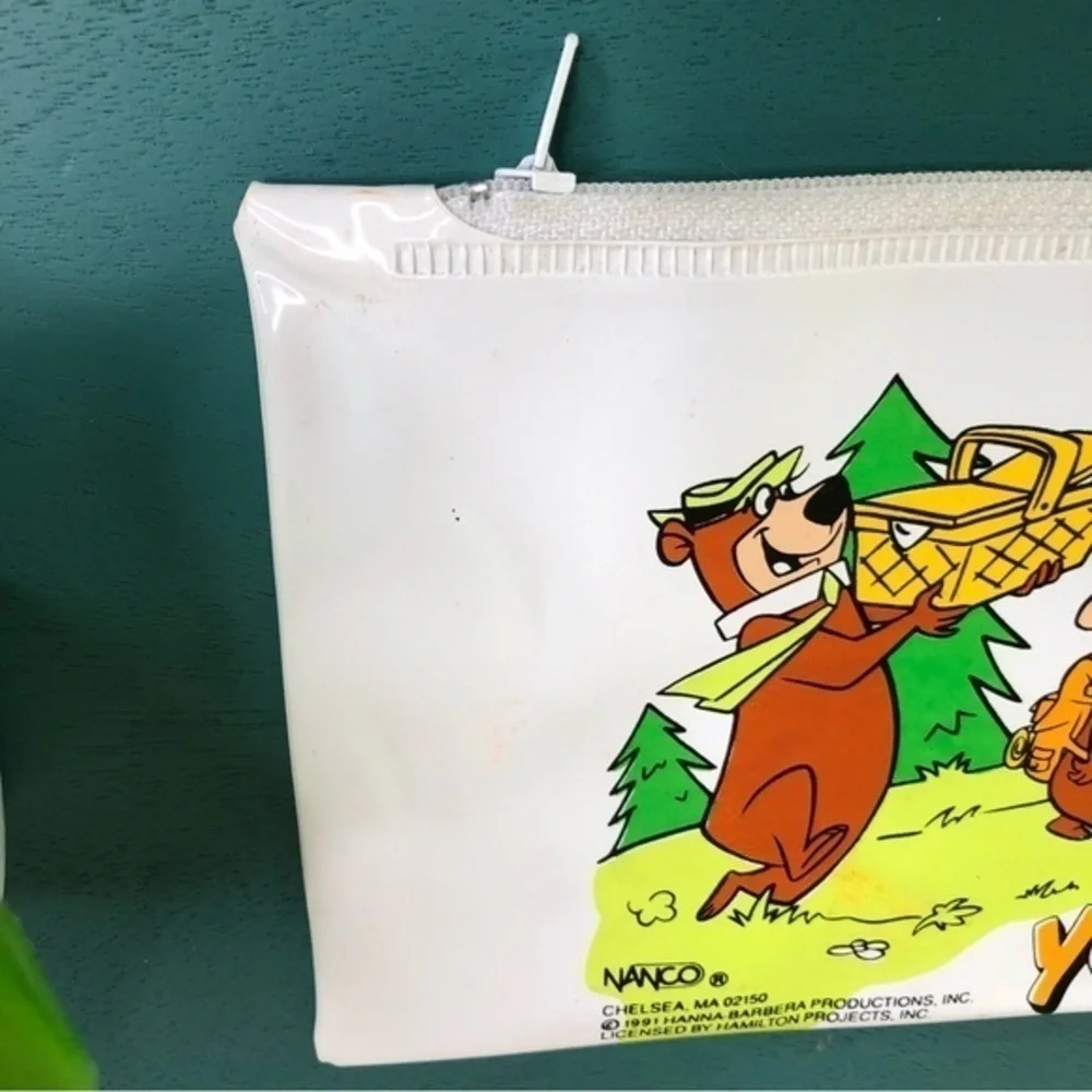 Yogi Bear Pencil Case Boo Boo Ranger Smith Graphic Vintage 1991 Hanna Barbera